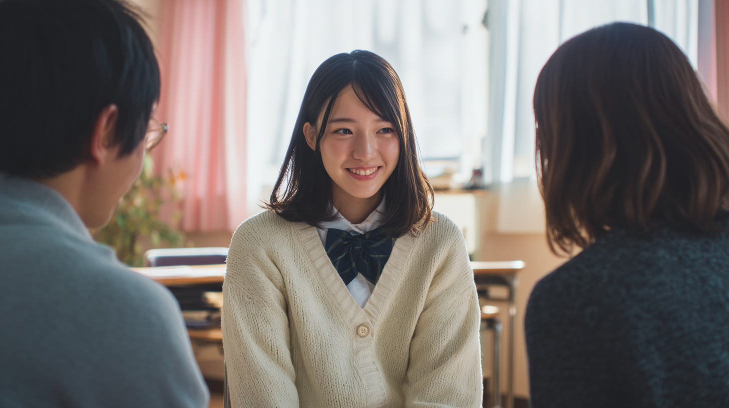 教材で勉強する生徒